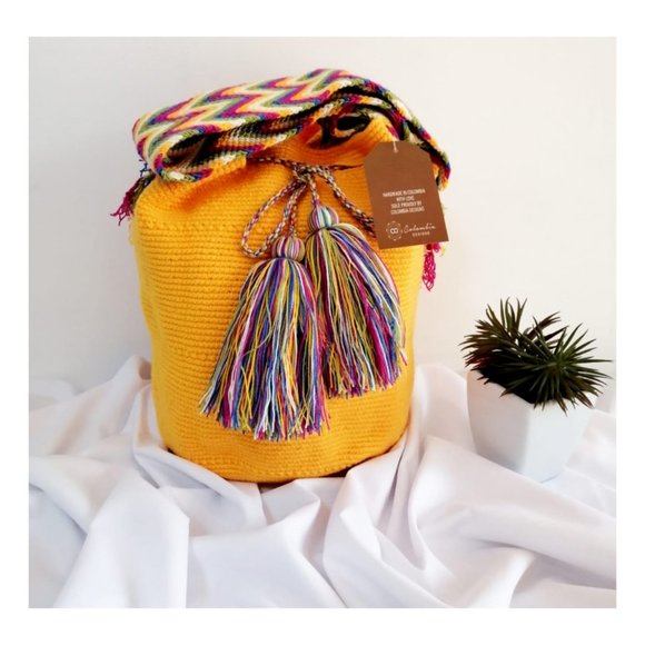 Yellow Woven Wayuu Bag